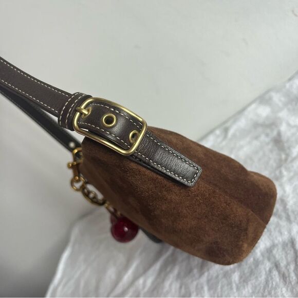 NWOT | COACH Brown Suede Y2K Baguette Hobo SoHo Hampton Mini Bag - Picture 4 of 14